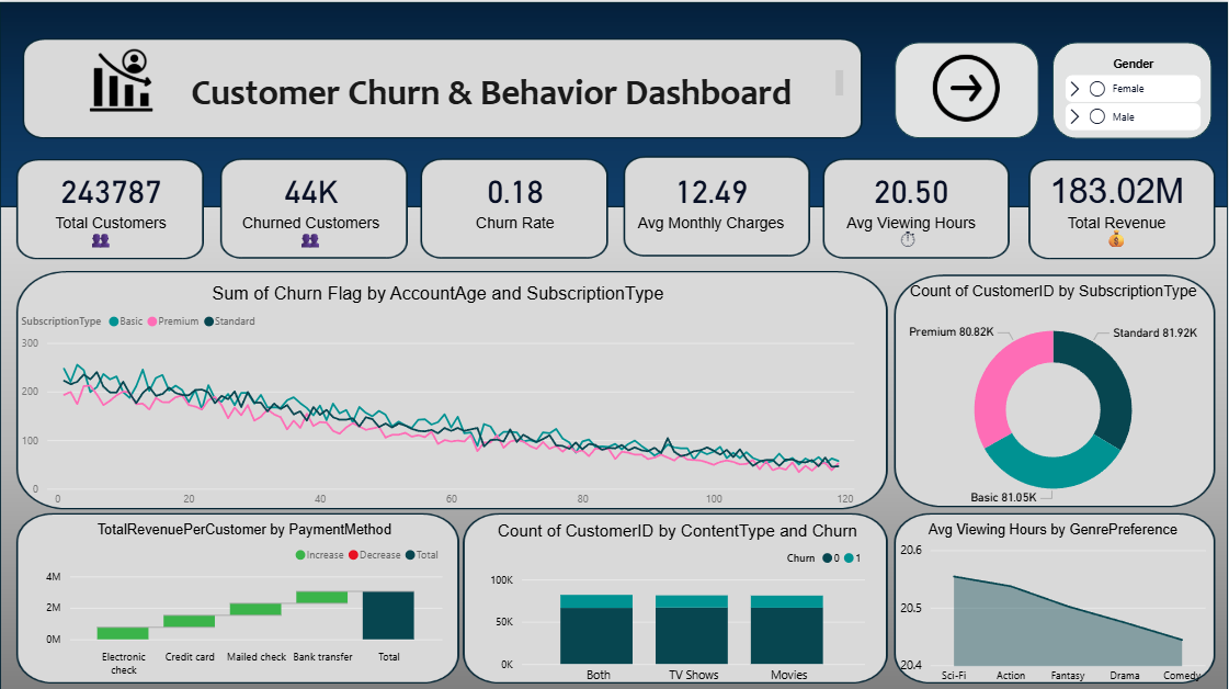 Customer Churn Analytics Dashboard preview