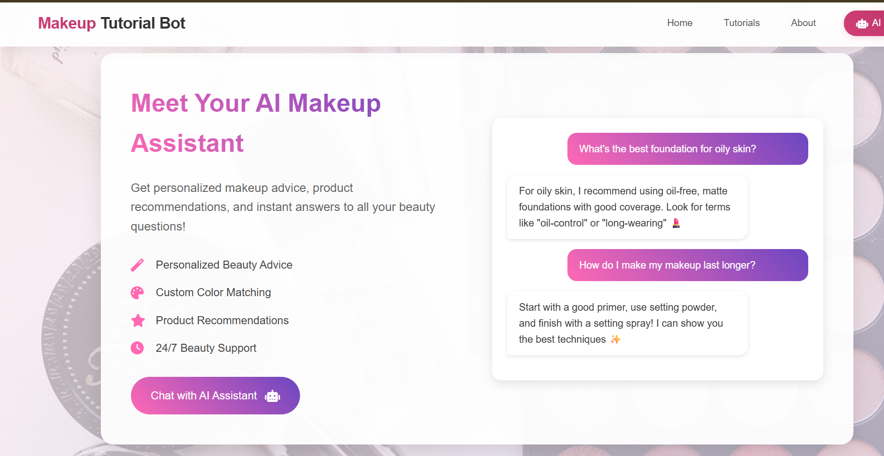 Makeup Tutorial Bot preview
